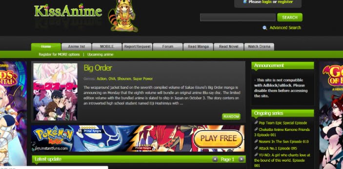 kissanime.ru homepage