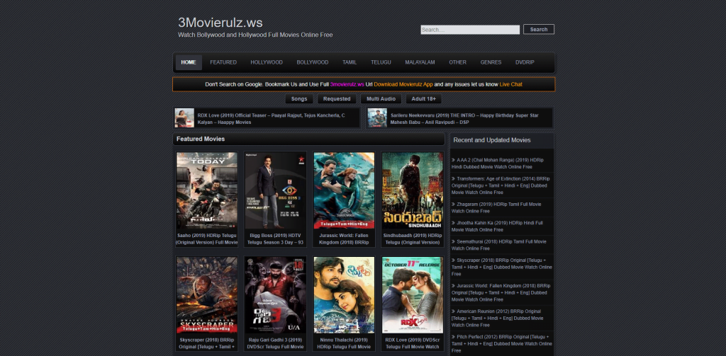 movierulz app homepage