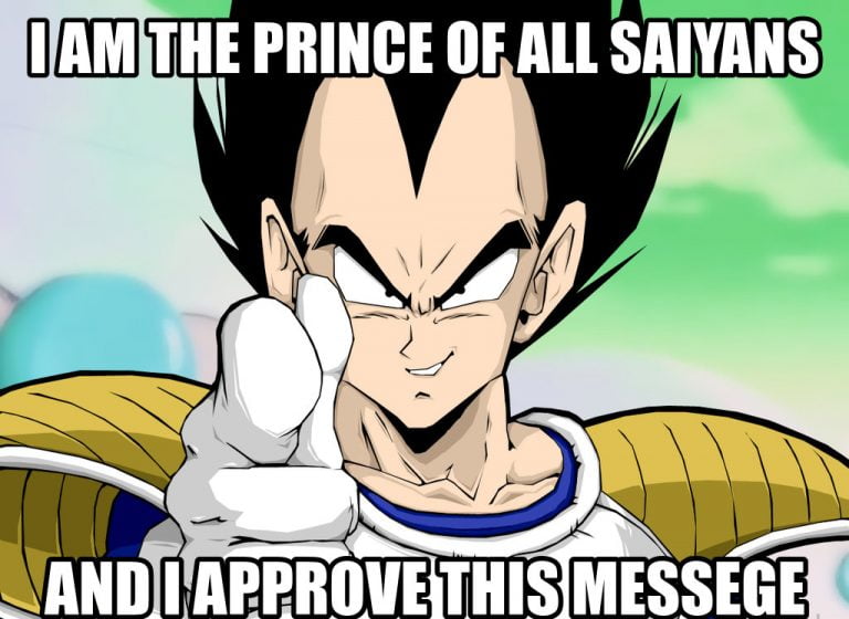 The Best Dragon Ball Super Memes On Saiyan God Vegeta.
