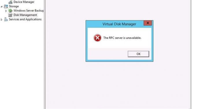 the rpc server is unavailable