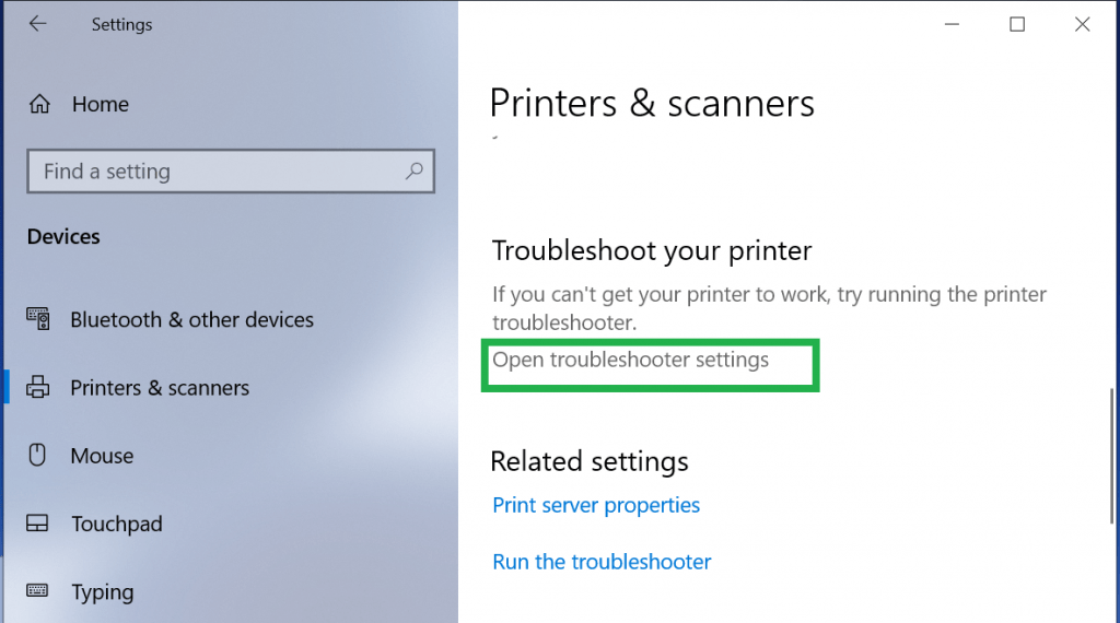 hp printer troubleshoot setting